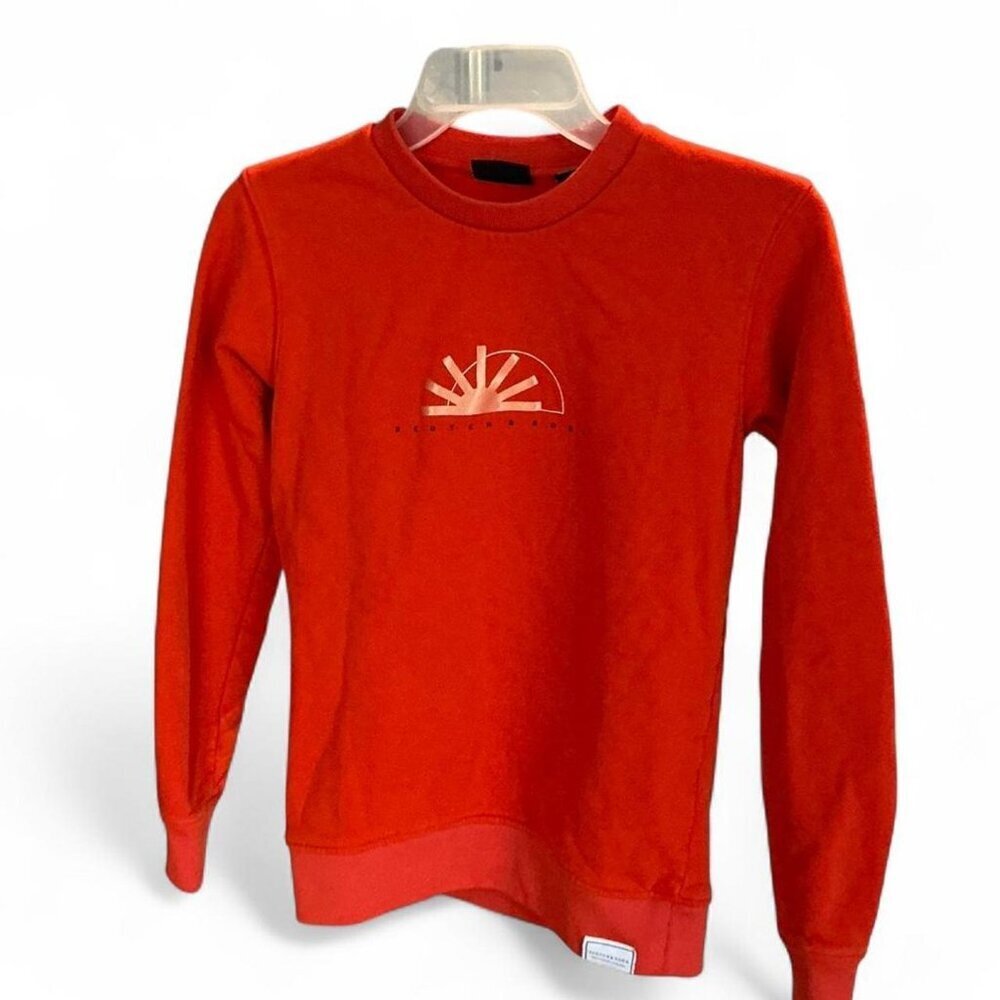 Scotch and Soda‎ boys cotton crewneck orange sweatshirt size 12